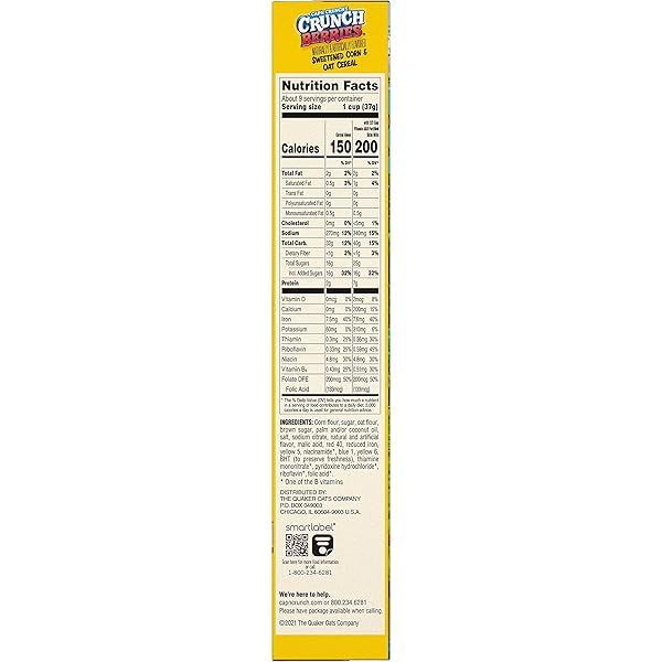 QUAKER CAPTAIN CRUNCHBERRIES CEREAL, 11.7 OZ
