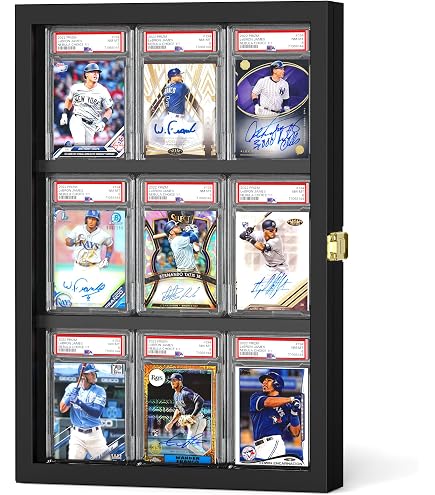 VERANI 8 Graded Card - Sports Baseball Card Display Case Wall Mount Black