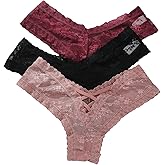 SHENHE Women's 3 Pack Sexy Lace Bikini Panties V Waist High Cut Criss Cross Cheeky Underwear