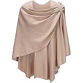 Beautiful Nomad Women's Elegant Poncho Sweater Wrap Cross Front Soft Warm Shawl Wraps for Fall Winter