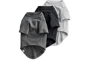 Pet Passion Toby 3-Pack 100% Organic Cotton Dog Short Sleeve T-Shirt Pet Tees for All Breeds, Gray Ombre, Medium (20-45 lbs)