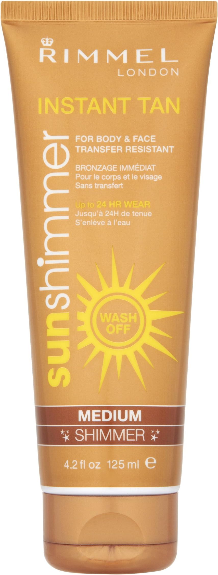 Rimmel Sunshimmer Instant Tan Makeup Medium Shimmer 125ml Face Body