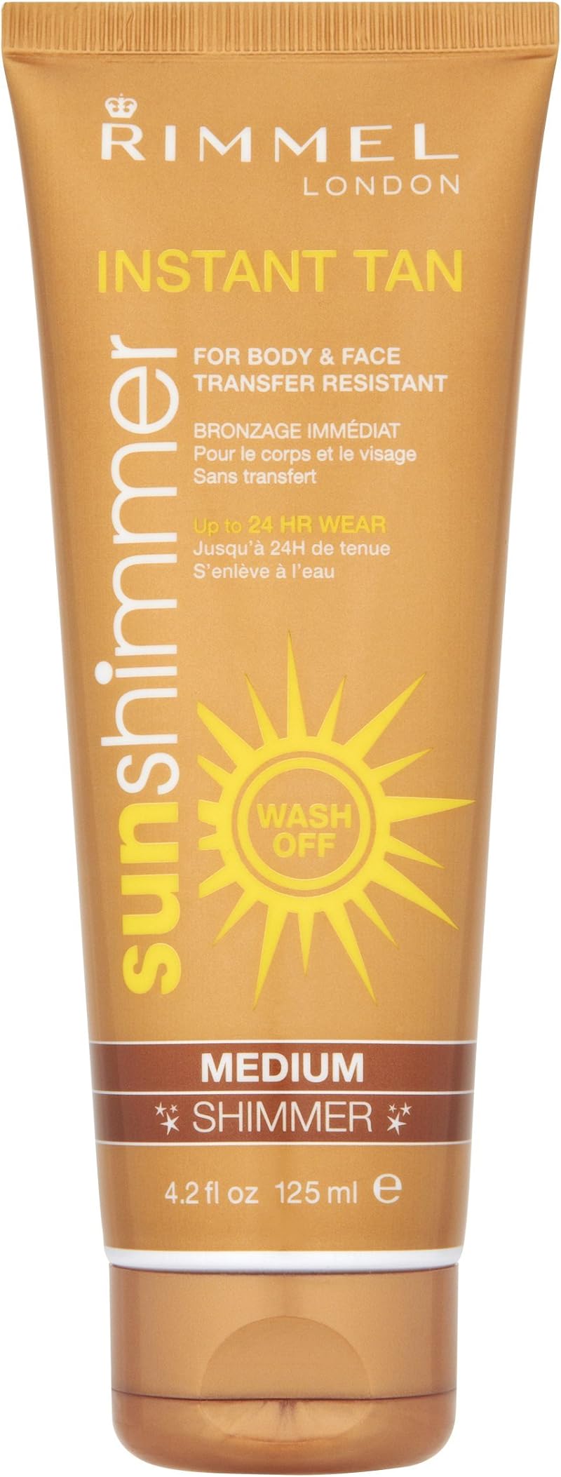 Rimmel Sunshimmer Instant Tan Makeup Medium Shimmer 125ml Face Body