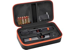 Wireless Microphone Case Compatible with JBL Wireless Two Microphone System, Handheld Dual Mic Travel Bag for Singing or Kara