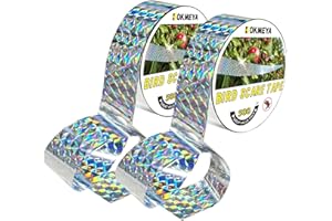 KOKMEYA Bird Scare Tapes 500FT*2 Reflective Flash Tape for Birds, Bird Scare Device Double Side Ribbon Scare Birds Away for House, Garden, Yard, Orchard, Patio
