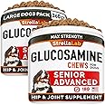 Senior Advanced Glucosamine Chondroitin Joint Supplement for Dogs - Hip & Joint Pain Relief Pills - Large & Small Breed - Hip Joint Chews Canine Joint Health - Chews Older Dogs - Bacon Flavor - 360Ct