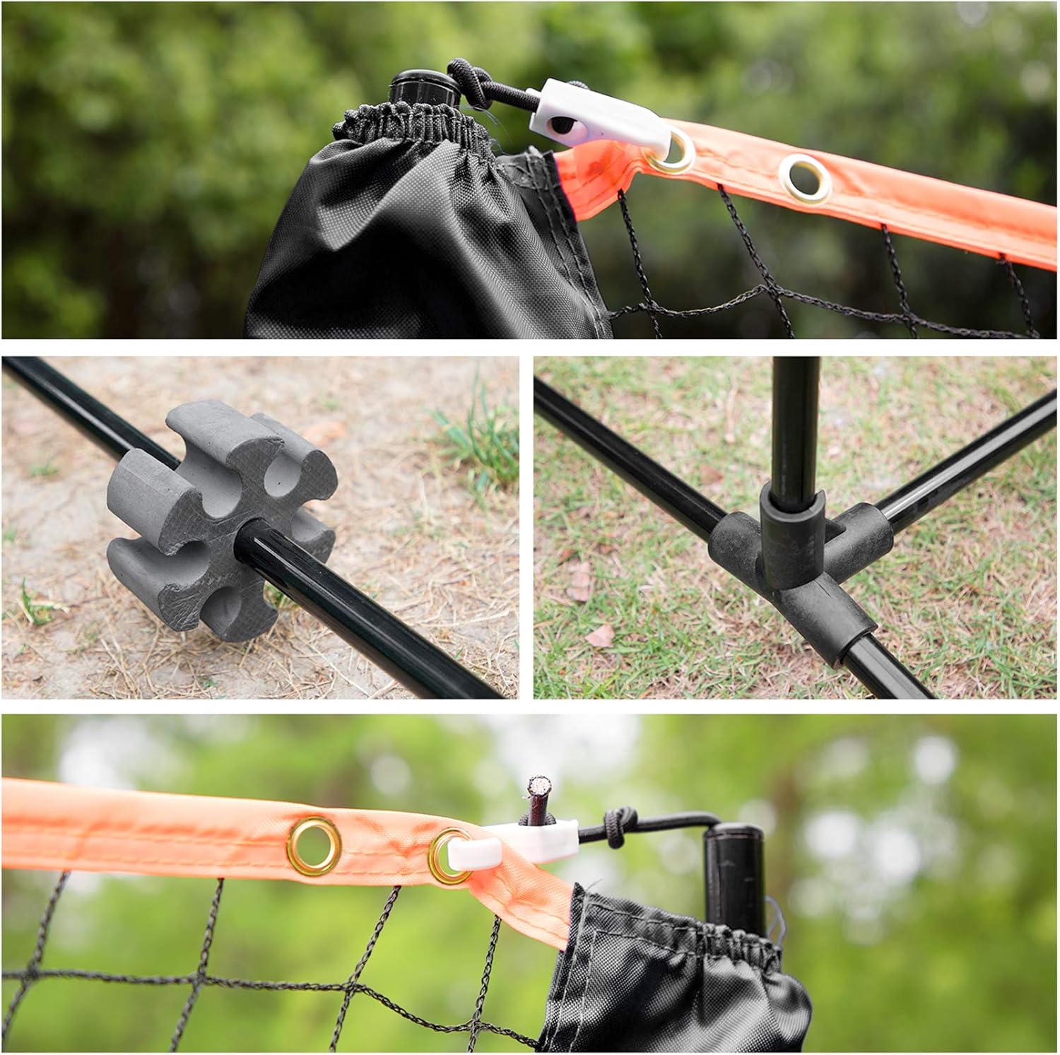 ORIENTOOLS Badminton Tennis Net Set, Portable Sports Set with Poles Carrying Bag for Kids Volleyball Pickleball Indoor, Outdoor, Beach, Backyard (Black, 10ft 14ft 17ft) : Sports & Outdoors