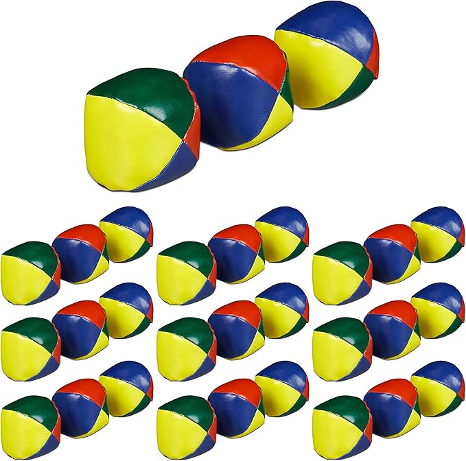 Relaxdays 30 x Jonglierbälle, Profis & Anfänger, Juggling Balls weich
