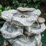BTGGG Cascading Tiered Water Fountain with LED Lights - Dark Grey view 3