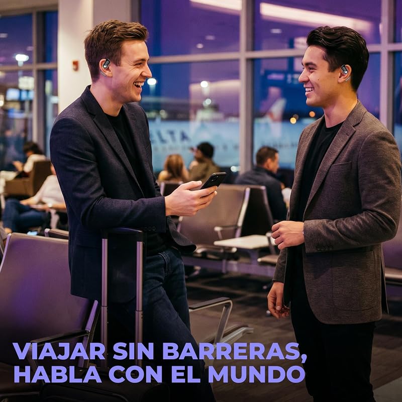 IA Auriculares Traductor en Tiempo Real, Traductor instantaneo de Voz 144 Idiomas, 3 en 1, Auriculares traductores inalambricos, Bluetooth 6.1, 60h bateria — foto 8 de 8