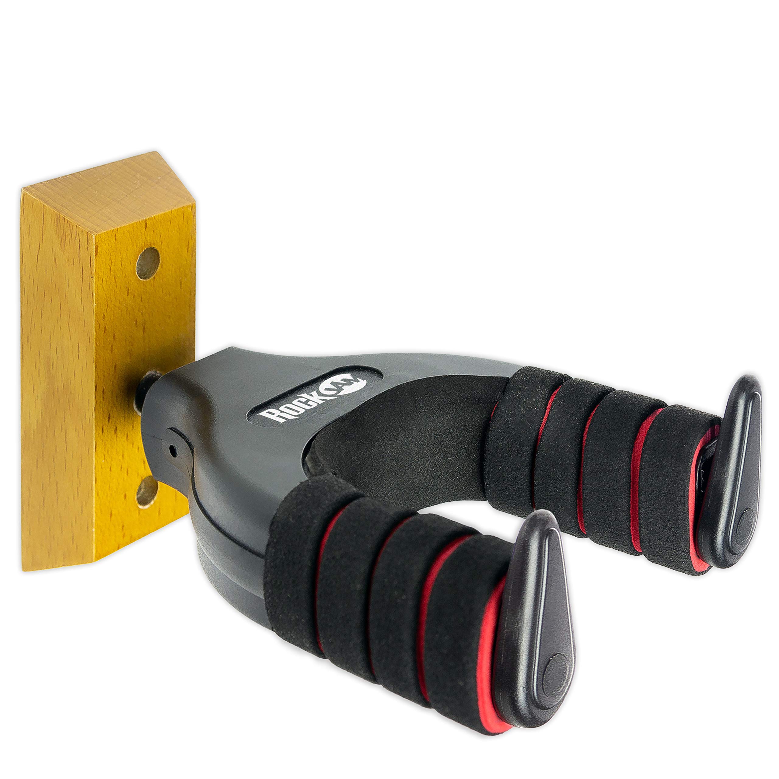 RockJam Guitar Wall Mount โ Heavy Duty Padded Guitar Hanger for Acoustic, Electric & Bass with Lessons