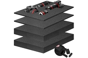 Storystore Pick Apart Foam Insert 4 PCS, 2 Size 16 Inch Length Polyurethane Pick and Pluck Foam, Pluck Pre Cube Sheet Foam wi