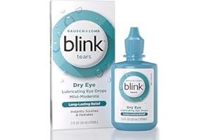 BLINK Tears Lubricating Eye Drops, Moisturizing & Soothing for Mild to Moderate Dry Eyes, with Hyaluronate, Reduces Discomfort, Long-Lasting Hydration, Soothes & Moisturizes, 1 Fl Oz