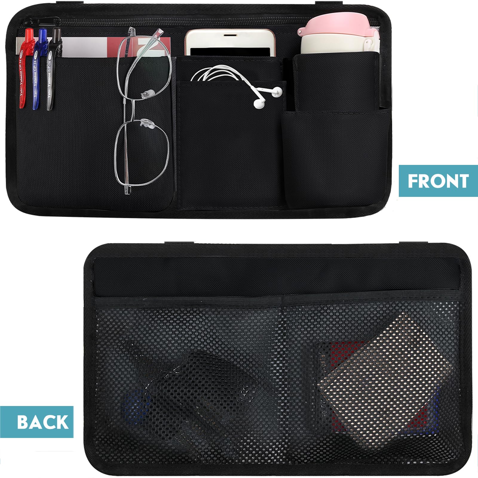 CTWWFS Upgrade Wheelchair Side Bag with Cup Holder, Armrest Accessories for Wheelchair, Rollator, Walker, The Perfectly Organized to Free your Hands and Bring you A Wonderful Life Experience (Black)