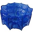 EASY BIG Foldable Bait Trap Fishing Net - Hand Cast Cage for Catching Fish Shrimp Crab Crawfish