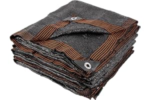 Xlimin 50% 10 X 20 FT Black Shade Cloth, Outdoor Sunblock Shade Cloth with Grommets, Durable Sun Shade Netting Shading Antifreezing for Patio, Garden, Plants Cover, Greenhouse, Barns, Dog Kennel