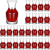 Remagr 24 Pack Single Serving Wine Carafe Glass Small Mini Carafe Individual Wine Refill Decanter for Dinner Parties Tastings Bars Restaurants (6.5 oz)