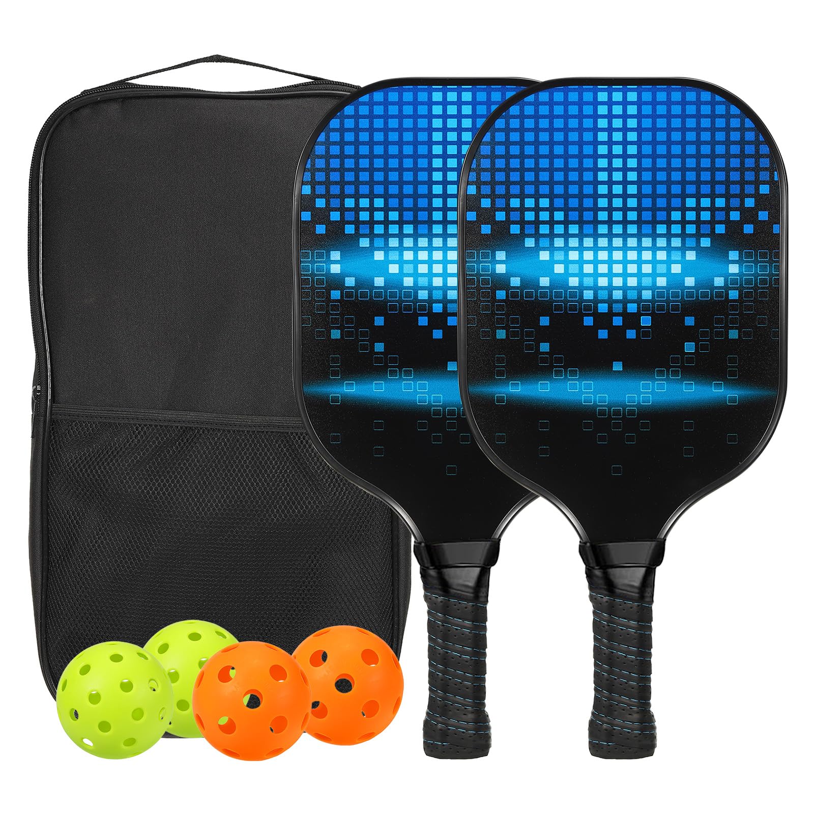 PATIKIL Pickleball Paddle Set, USA Pickleball Approved(USAPA) Pro Graphite Pickleball Set, Polypropylene Honeycomb Core, Cushion 4.72In Grip, Portable Bag/Paddle Cover