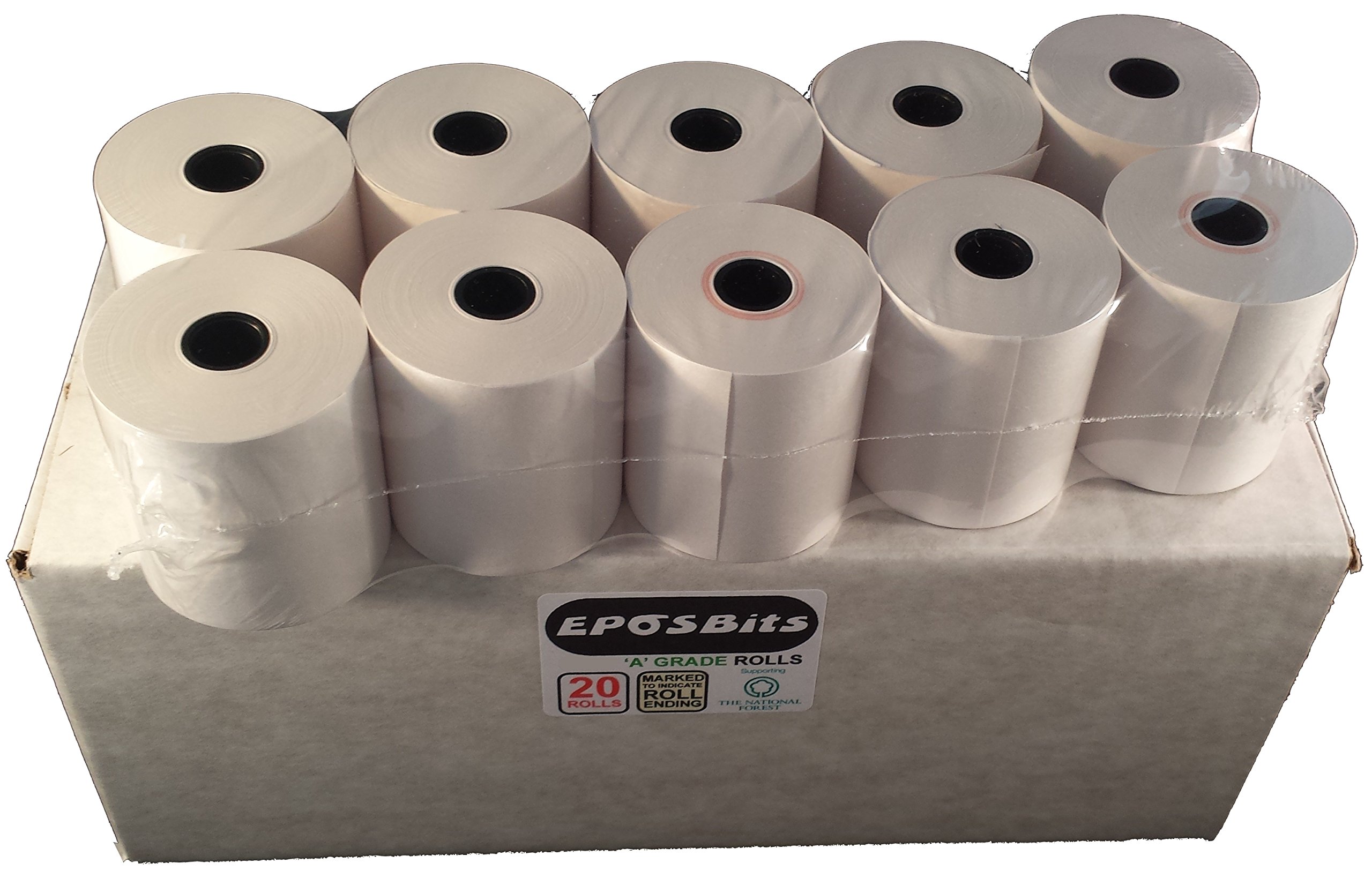 EPOSBITS® Brand 20 Receipt Rolls - for Olivetti ECR7100 Cash Register and Summa 21 Calculator Part ref. 81120