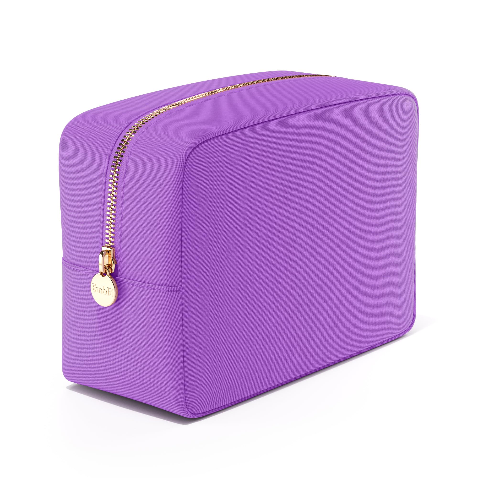 Photo 1 of Embla Makeup Bag Travel Cosmetics Pouch and Toiletry Bag, Nylon Zipper Pouch Purse, Cute Make Up Organizer Storage Tote for Women Girls, Waterproof Travel Skincare Case, Large Makeup Bags, Grape
