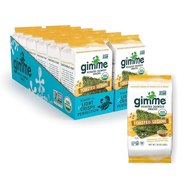 GIMME SEAWEED ORGANIC PREMIUM ROASTED SEAWEED SNACKS, TOASTED...