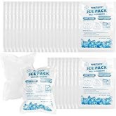 MATUFF 100 Pcs Reusable Ice Packs for Coolers (3.7''x4.9'') - Long-Lasting Gel Freezer Packs for Lunch Boxes, Shipping, Camping, Beach & Fishing | Keep Food/Drinks Fresh