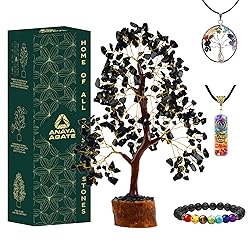 Black Tourmaline Crystal Tree of Life Handmade
