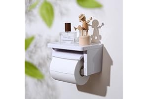 PXNTLA Toilet Paper Holder with Shelf- with Toilet Paper Cutting Function, Toilet Paper Holder Wall Mounted for Bathroom Wash
