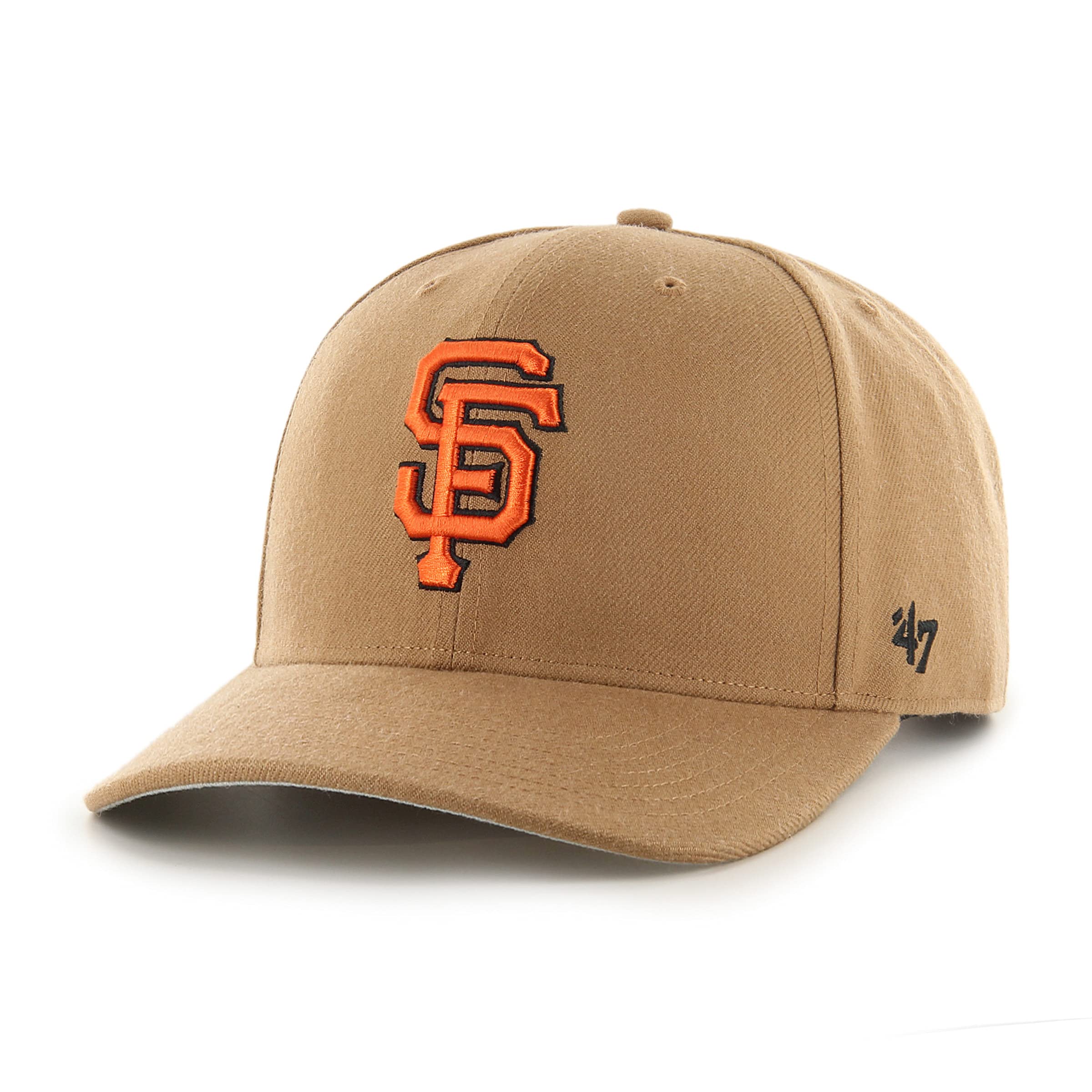 47 San Francisco Giants MLB MVP DP Unisex Baseball Cap, Adjustable, Orange Logo, Camel