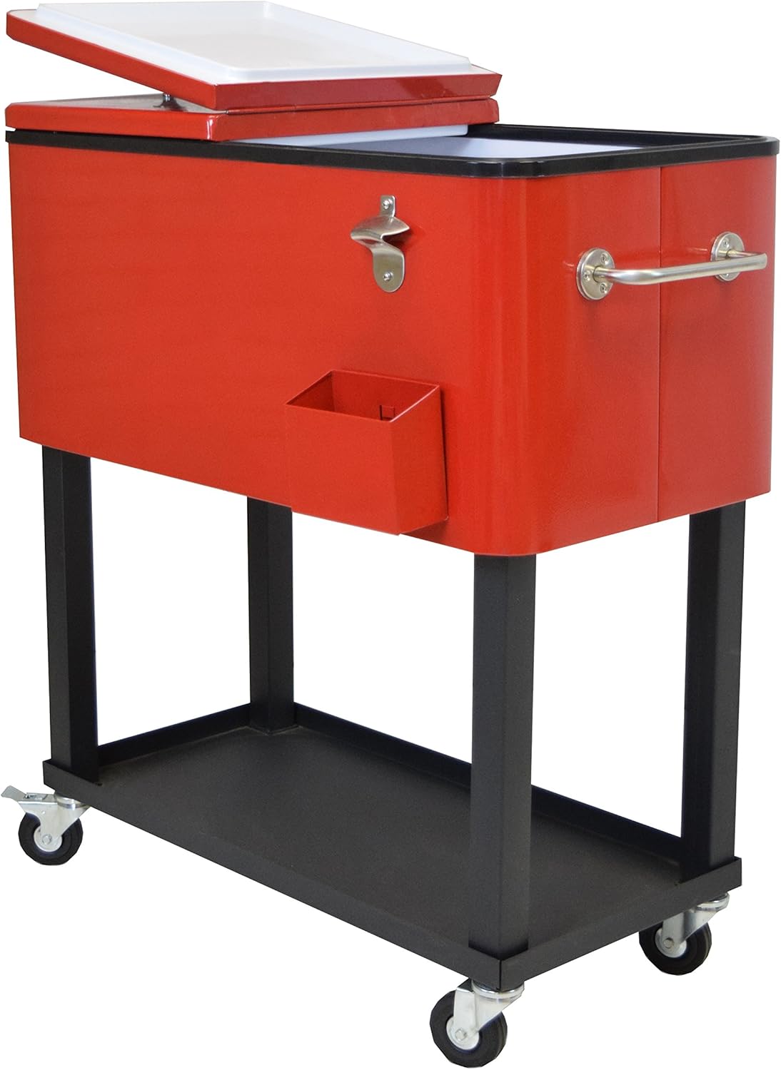 Oakland Living Steel Patio Cooler with Cart, 80-Quart