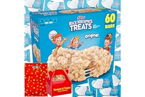 MUCHAI INNOVATIONS Rice Crispies Treats Mini Squares | Sweet Crispy Marshmallow Cereal Kids Snack Individually Wrapped | Birthday Classroom Party Gift Basket | Muchai Bag (60 Original Crispy Fun Size Bars)