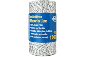 HONGDA Professional Masonry String Lines, 1000 Feet #18 Bonded Braided Nylon Mason Line, Durable and Versatile String for Masonry, Construction, Gardening, and DIY Projects
