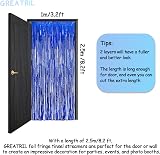 GREATRIL Dark Blue Foil Fringe Curtain 1m x 2.5m Pack of 2 Backdrop view 5