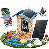 Smart Bird Feeder with Camera Solar Powered for Outdoors, AI Bird Species Identification, 2K HD Video Live Stream Bird House with Cam, Instant Arrival Alerts, Ideal Gifts for Bird Lovers