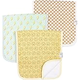 Copper Pearl Premium Baby Burp Cloths - 3-Pack Large Cotton Burp Cloths, Extra Soft Spit Up Rags with 3 Absorbent Layers, Perfect for Baby Boy and Baby Girl Gifts (21" x 10" Size, Vance Set)