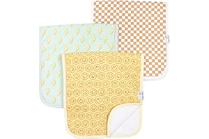 Copper Pearl Premium Baby Burp Cloths - 3-Pack Large Cotton Burp Cloths, Extra Soft Spit Up Rags with 3 Absorbent Layers, Perfect for Baby Boy and Baby Girl Gifts (21" x 10" Size, Vance Set)