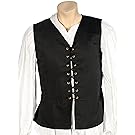 Alexanders Costumes Male Renaissance Vest, Black, Large
