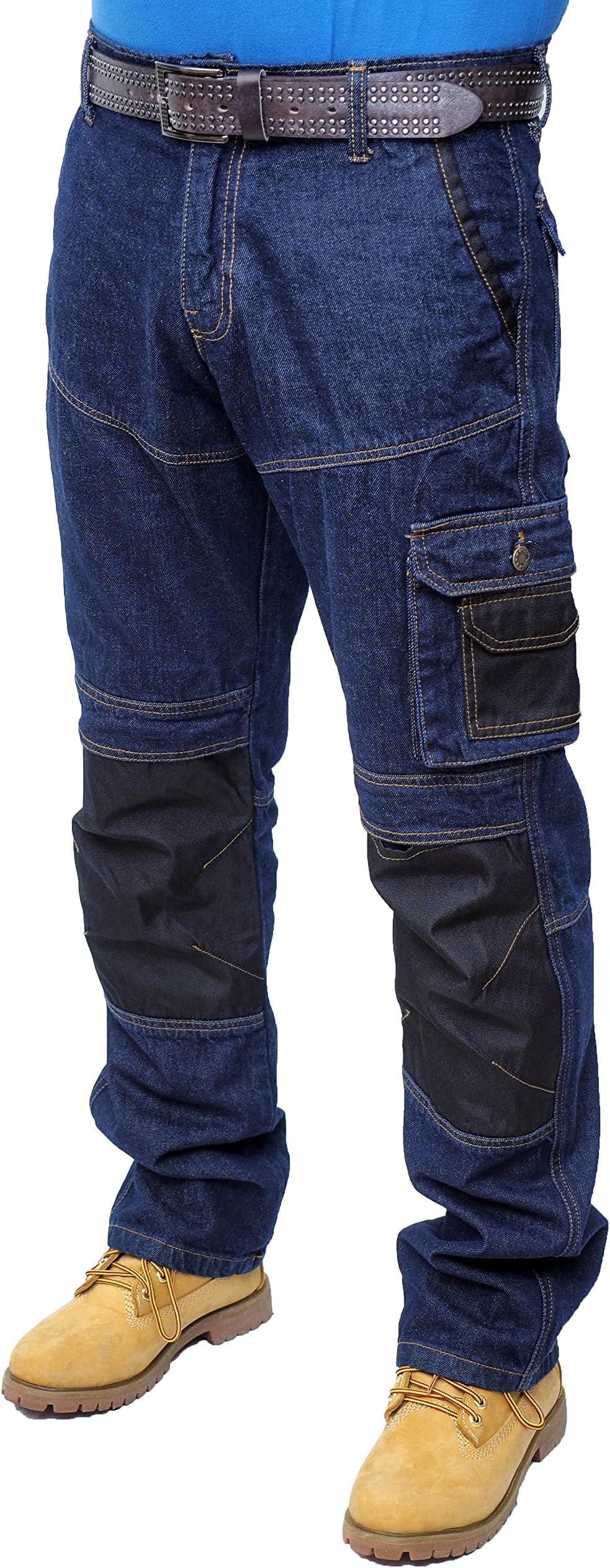 PRIME Mens Work Jeans Trousers Cargo Combat Multi Pocket Army Working Trousers BLJ-02