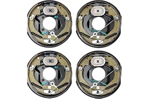 VEVOR Electric Trailer Brake Assembly, 10" x 2-1/4", 2 Pairs Self-Adjusting Electric Brakes Kit for 3500 lbs Axle, 4-Hole Mounting, Backing Plates for Brake System Part Replacement (2 Right + 2 Left)