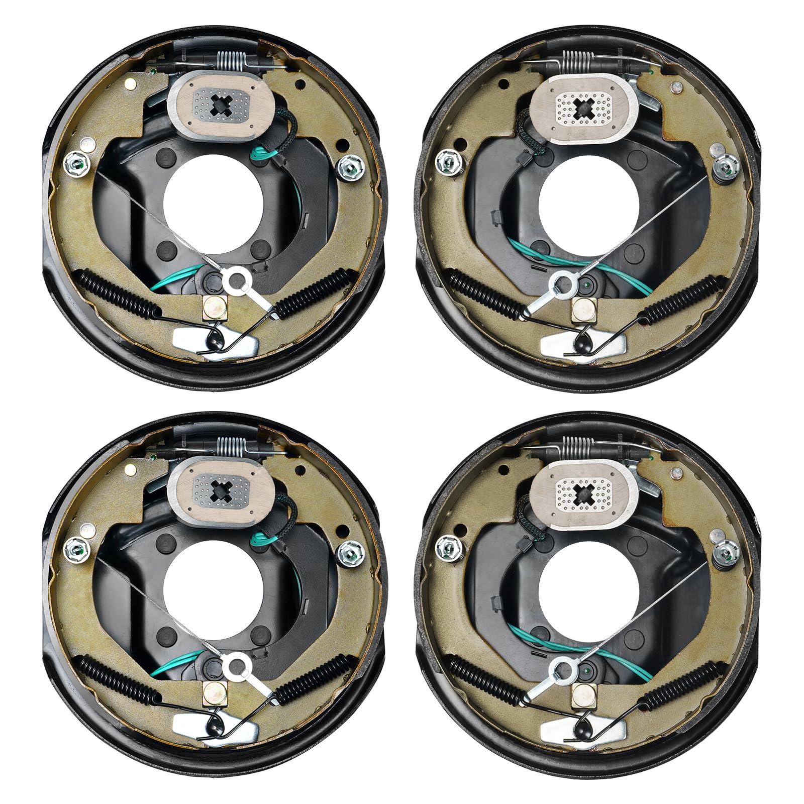 Photo 1 of ***STOCK PHOTO FOR REFERENCE ONLY ***VEVOR Electric Trailer Brake Assembly, 10" x 2-1/4", 2 Pairs Self-Adjusting Electric Brakes Kit for 3500 lbs Axle, 4-Hole Mounting, Backing Plates for Brake System Part Replacement (2 Right + 2 Left)