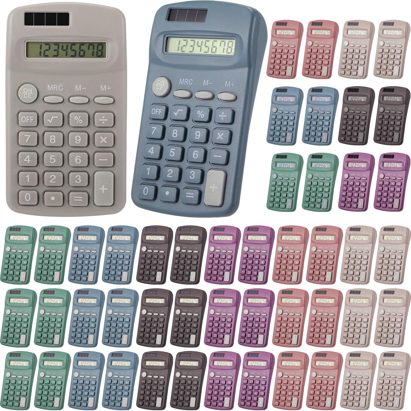 Photo 1 of Tellegloww 36 Pcs Operation Christmas Pocket Size Solar Calculators Bulk for Classroom Mini Basic Calculator Solar Battery Dual Power 8 Digit Display for Kids Student School Office Accounting Tool