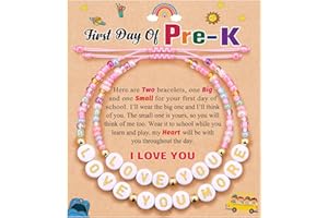 UNGENT THEM First Day of School Bracelet Mommy and Me Back to School Bracelet for Mom and Daughter Bracelets for Mother Daughter Back to School Gifts