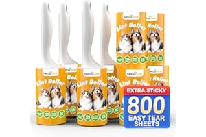BEITOPHOME Lint Roller, 800-Sheet Extra Sticky Rollers for Pet Hair, 4 Handles, Value Pack for Dogs, Cats, Clothes, Carpet, Furniture