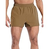 MIER Men’s Athletic Running Shorts with Brief Liner 3 Inch Quick Dry Lined Shorts with Zipper Pockets for Gym Workout