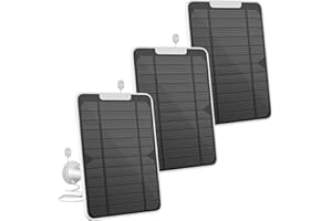 FOHOA 5V 6W Solar Panel Charger Compatible with Arlo Pro 4/Pro 3/Pro 3 Floodlight/Ultra/Ultra 2, Continuous Power Supply, 9.8ft Waterproof Power Cable, IP65 Weatherproof, Includes Secure Wall Mount, 3 Pack