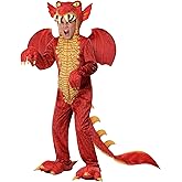 Child Red Dragon Costume Dragon Onesie Jumpsuit for Kids