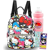 Hello Kitty and Friends Mini Backpack for Kids - Bundle with 10" Sanrio Backpack, Water Bottle, Stickers, More | Hello Kitty Travel Bag for Girls