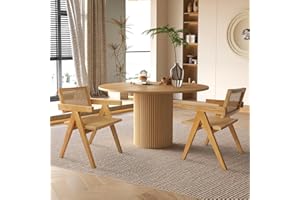 SIMTONAL Round Dining Table Modern Wood Kitchen Table 35'' Circular Tabletop for Leisure,35''L x 35''W x 29.9''H(Only Table)