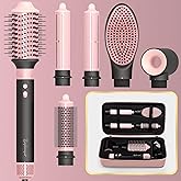 Sophinique 6 in 1 Blow Dryer Brush & Hair Dryer Brush with 110,000 RPM Hot Air Style, No Heat Damage, Ionic Care Blowout with Curling Iron,Volumizing, Straightening, Travel Bag Included, Black