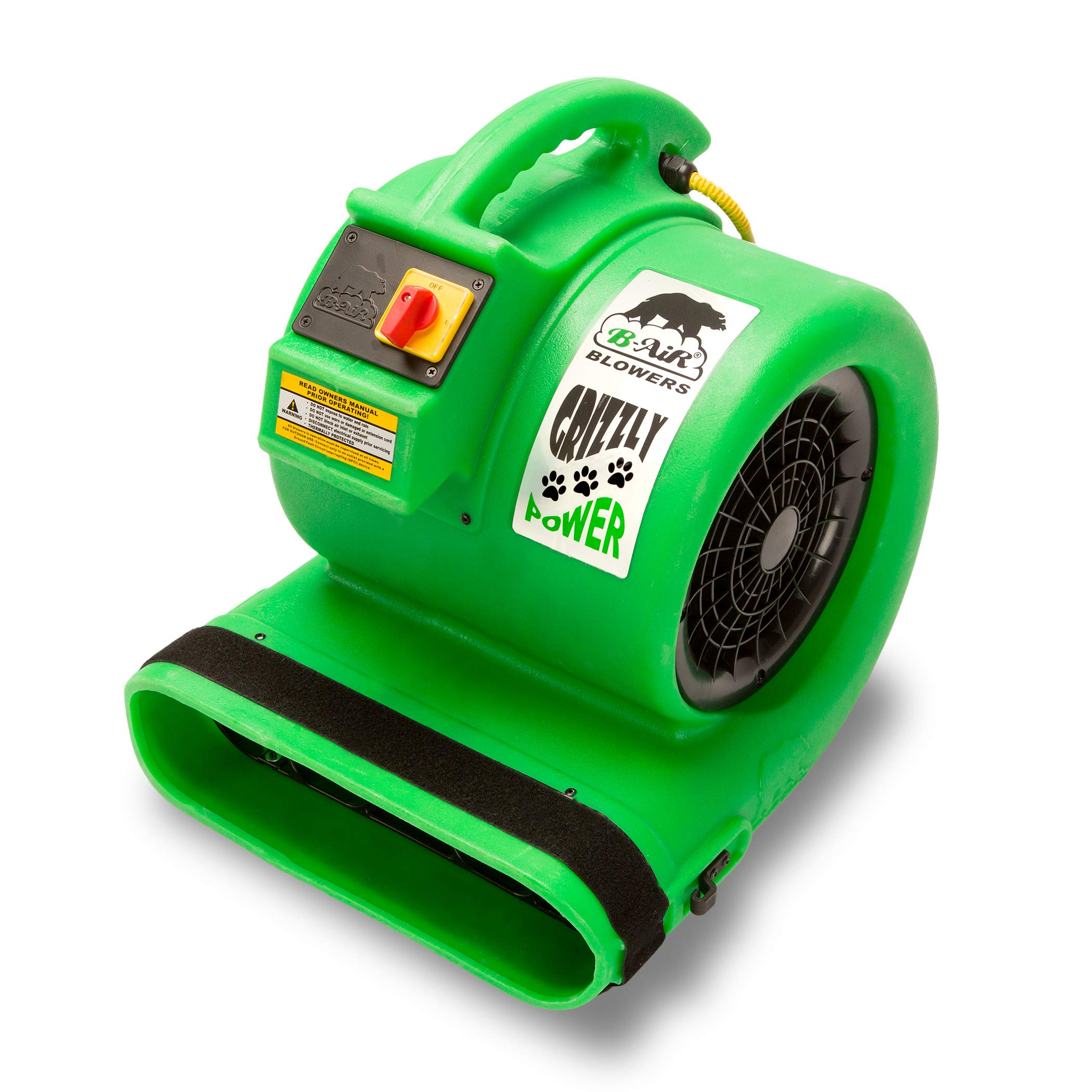 B-Air Grizzly Gp-1 1 HP Air Grizzly Mover Carpet Dryer Floor Fan for Water Damage Restoration Equipment & Pet Cage Dryer Green